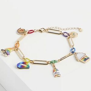🆕️🌈🛼ALWAYS PROUD PRIDE CHARM BRACELET - GOLD TONE🛼🌈